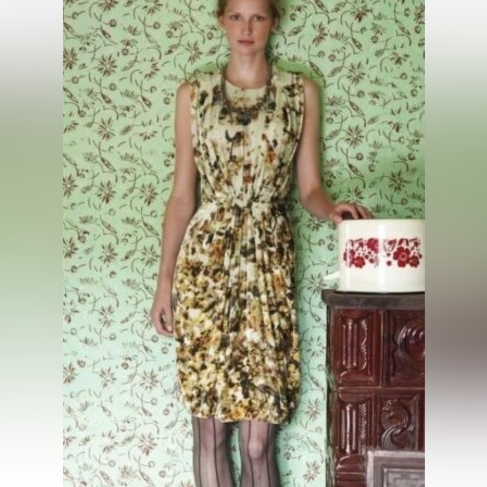 Anthropologie Mongrels in Common Velvet Pleated Holiday Party Dress Size 4